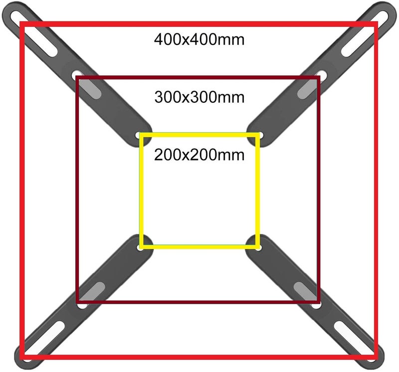 Mount Plus 201F Adapter Bracket Convert VESA 200x200mm to VESA 400x400mm and 300x300mm (Fits Most 32" to 55" Flat Panel TV) - Image 1